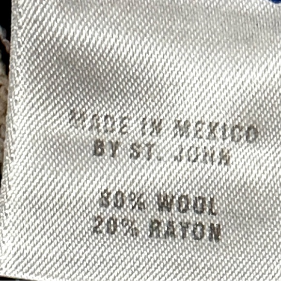 St John Sport Marie Gray Women’s Sz L Boatneck Striped Sweater Cream And Navy - Picture 7 of 11